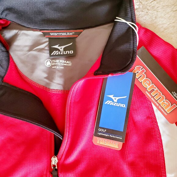 NWT Mizuno Warmalite Thermal 1/4 Zip Pullover Golf Top NWT Red Black Women's M - Picture 3 of 12